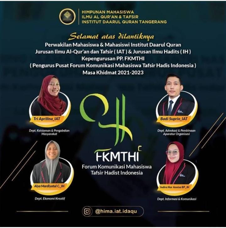 Selamat Kepada Mahasiswa Fakultas Ushuluddin Idaqu Menjadi Pengurus Pusat Forum Komunikasi Mahasiswa Tafsir Hadis Indonesia